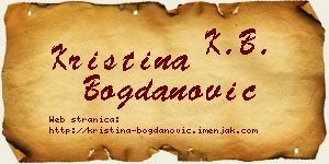 Kristina Bogdanović vizit kartica